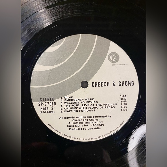 Cheech & Chong LP 1971 Ode Records 1st Press 12” Stoner Comedy EX/NM Lou Adler - Picture 4 of 6
